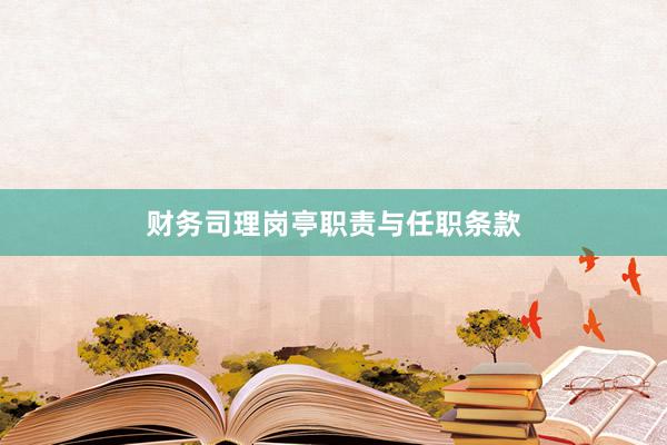 财务司理岗亭职责与任职条款