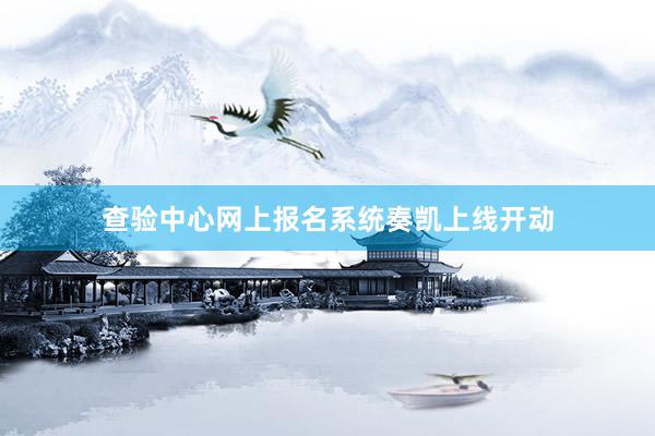 查验中心网上报名系统奏凯上线开动