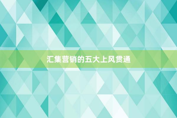 汇集营销的五大上风贯通